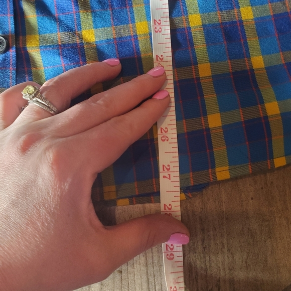 Duluth Trading Company Alaskan Hardgear Midnight Sun Shirt Blue Aster Plaid NWOT - Picture 10 of 16